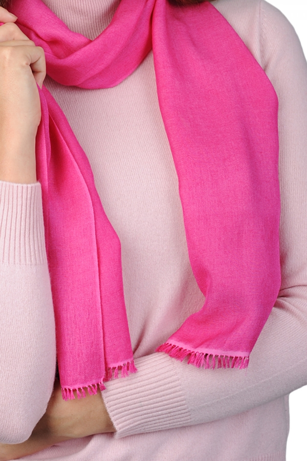 Cashmere & Seide kaschmir pullover damen schals scarva intensives rosa 170x25cm